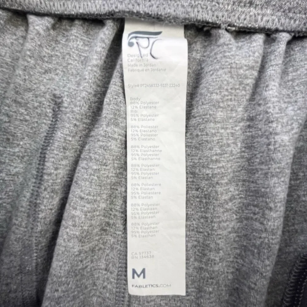 Fabletics Cloud Jersey Joggers Men's M Gray Lightweight Athletic Sweatpants